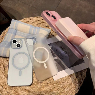 Ốp điện thoại cứng PC trong suốt mờ siêu mỏng từ tính cho iPhone 16 15 14 13 12 11 Pro Max 14 15 Plus Ốp lưng trong suốt