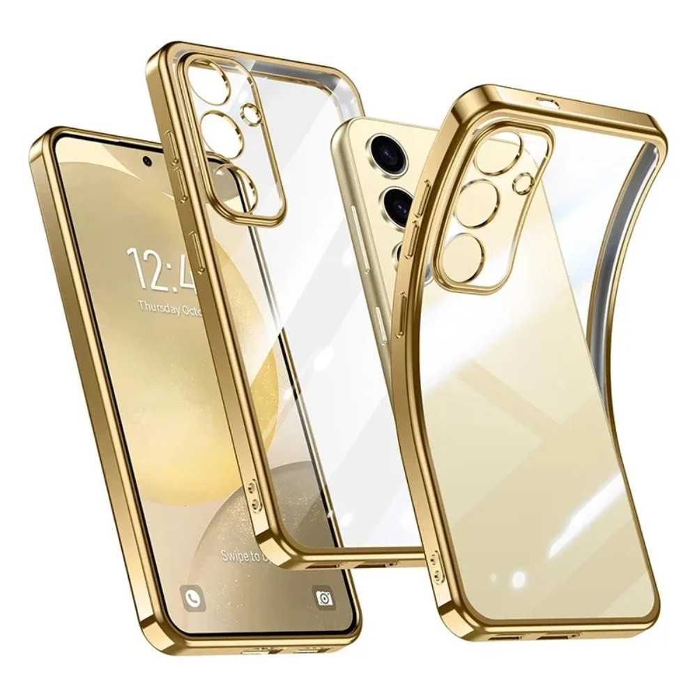 Ốp điện thoại mềm mạ silicon mạ điện cho Samsung Galaxy S24 S23 FE S25 Ultra Plus Ốp lưng chống sốc trong suốt