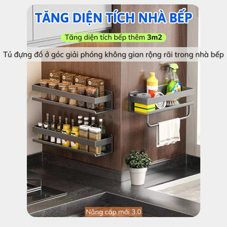 Kệ Gia Vị Treo Tường Bunnies House - Đựng Hủ Gia Vị Đa Năng Bằng Thép Carbon, Tiện Lợi Cho Nhà Bếp