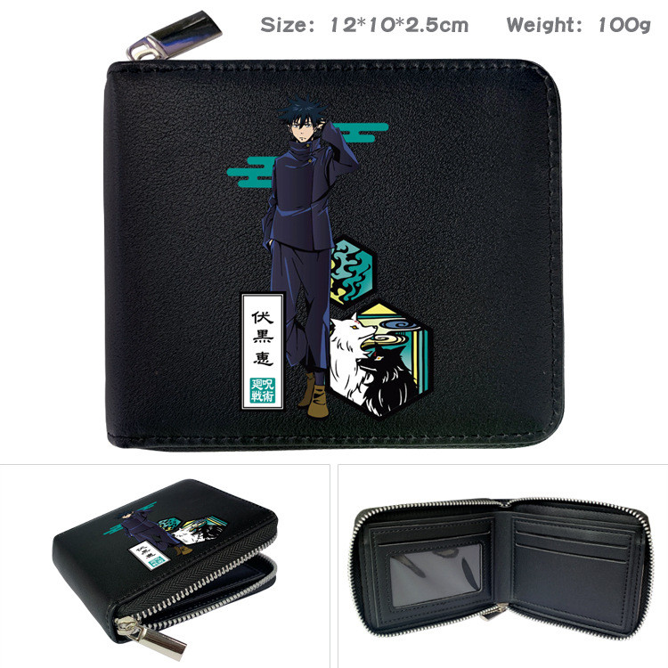 2025 Jujutsu Kaisen Gojo & Itadori Ví PU Zip Bifold Ví đựng tiền xu có in hình Anime