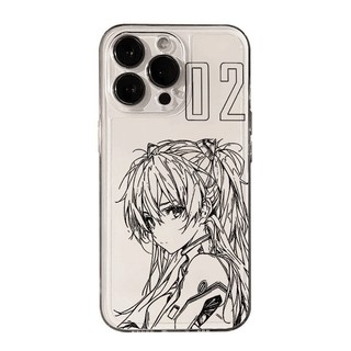 Ốp điện thoại phong cách Ayanami Rei Asuka QYJS tương thích với iPhone X XS XR XSMAX 16 15 14 13 ProMax 11 12 PRO 14 15 16 PLUS 7 8 Plus, ốp mềm trong suốt siêu mỏng JVOI