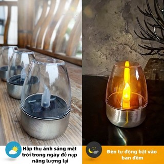 Đèn LED Năng Lượng Mặt Trời Hình Nến Đèn nến Chống Thấm Nước Không Khí Trang Trí
