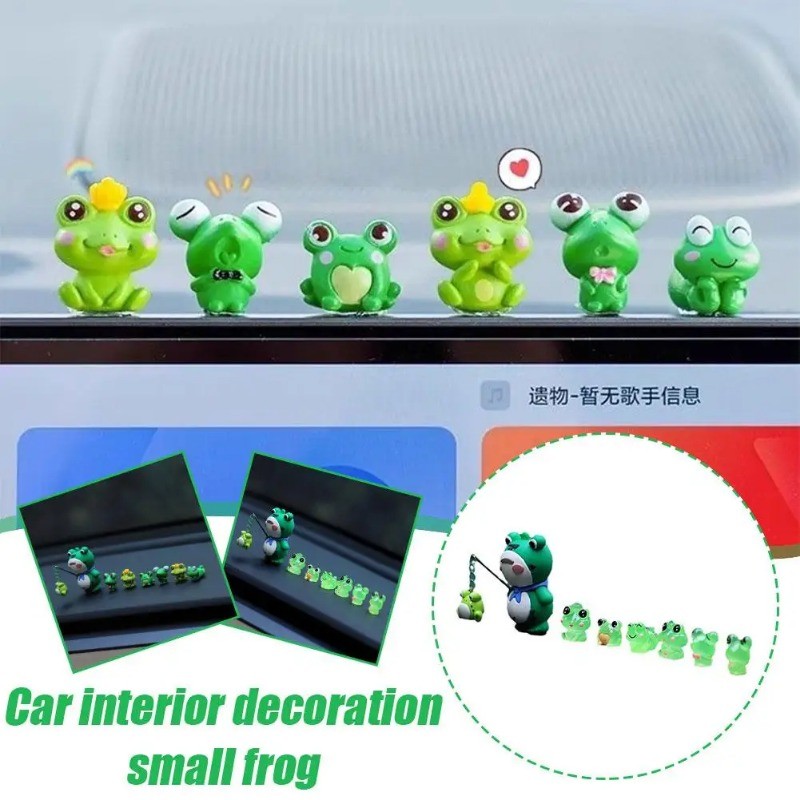 7 Cái / bộ Phát Sáng Trong Bóng Tối Ô Tô Trang Trí Nội Thất Ô Tô Mini Ếch Trang Trí Xe Tiếp Liệu Trung Tâm Điều Khiển Trang Trí