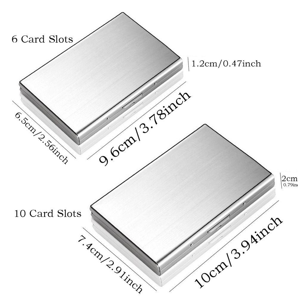 Hộp đựng thẻ tín dụng KANGN, Hộp đựng thẻ ID mỏng chống RFID, Thời trang không gỉ 6 / 10 khe Ví ngắn du lịch