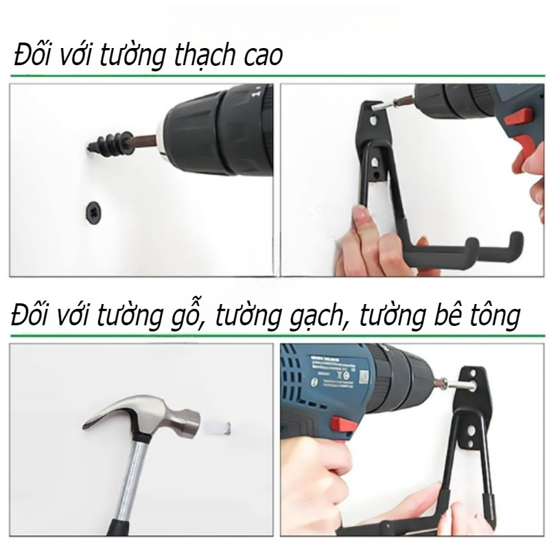 Móc treo xe đạp treo tường,Móc Treo Vật Dụng,Móc Treo Xe Đạp Gắn Tường Bằng Kim Loại Chống Trượt