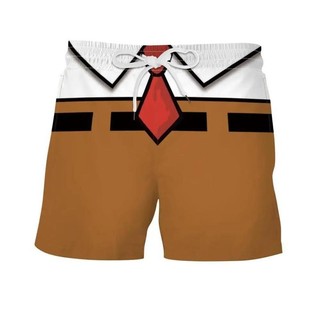 Quần ngắn SpongeBob SquarePants hoạt hình, chất liệu polyester thoáng khí, phù hợp đi biển