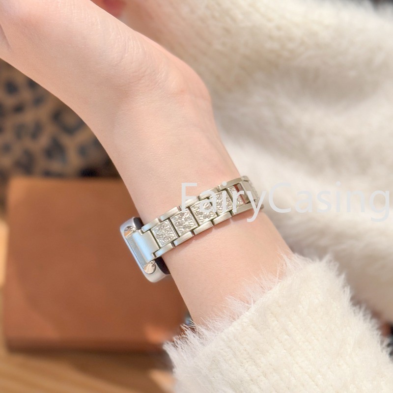 Vòng tay bằng thép không gỉ đính kim cương cho Huawei Band 11 Pro 10 9 8 7 6 / Honor Band 8 7 Design Sleek Phong cách kim loại