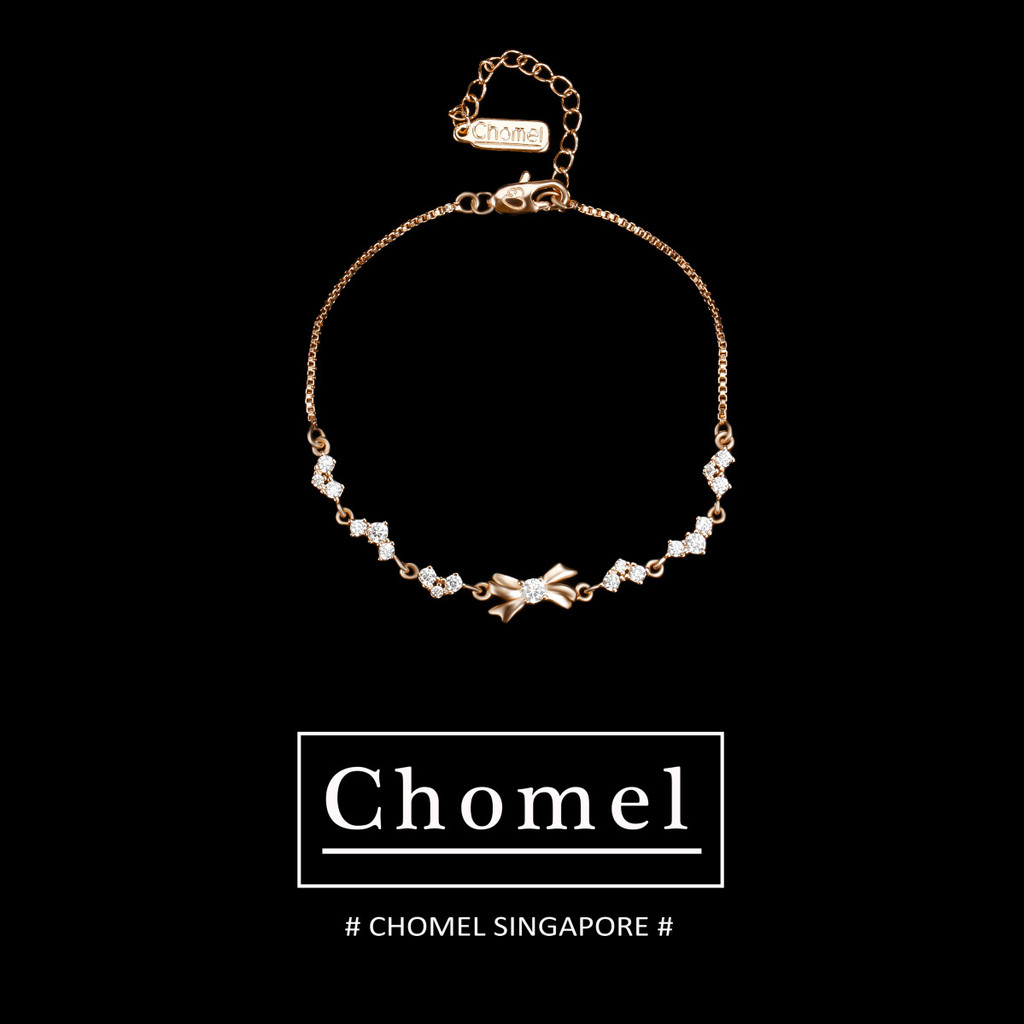 Chomel Singapore Vòng tay bạc S925 hình nơ cho phụ nữ, trang sức nhẹ nhàng đa năng, quà sinh nhật cho sinh viên CH4E