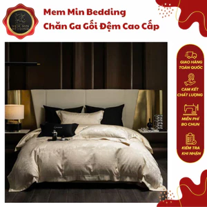 Bộ Chăn Ga Gối Chất Liệu Lụa Cao Cấp Họa Tiết Độc Bản Vẻ Đẹp Kiêu Sa Thiết Kế Tinh Tế - Memminbedding Luxury
