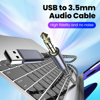 Cáp Aux Jack chất lượng cao Elough USB sang Bộ chuyển đổi cáp âm thanh Aux 3,5 mm
