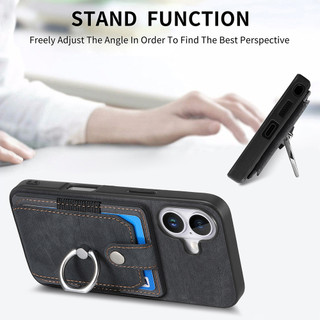 Ốp Điện Thoại Da Cho OPPO Reno 13 12 11 Pro 13F 11F Find X8 X7 Ultra X5 Lite A80 Khe Cắm Thẻ Đàn Hồi (Giữ 3 Thẻ) Giá Đỡ Nhẫn Ốp Lưng Tối Giản