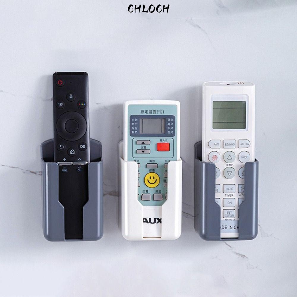 Giá đỡ điều khiển từ xa CHLOCH, TV điều hòa không khí Không cần đục lỗ Hộp lưu trữ, Kệ treo tường đa năng dính