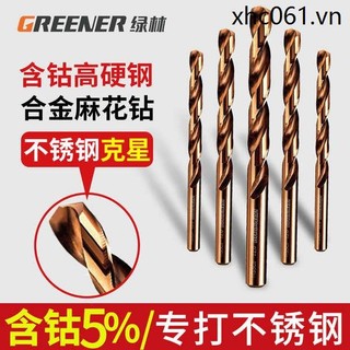 Rừng Xanh Xoắn Mũi Khoan Bộ Thép Đục Lỗ Cobalt-Containing Thép Vonfram Tay Khoan Mũi Xoay Hợp Kim Đa Năng Thép Không Gỉ Đặc Biệt