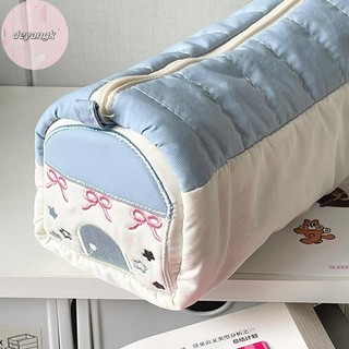 Deyangk 1PC Đa Chức Năng Thêu Văn Phòng Phẩm Hộp Đựng Bút Dung Tích Lớn Đơn Giản Văn Phòng Phẩm Nhà Hộp Đựng Bút Cotton Túi Bảo Quản VN