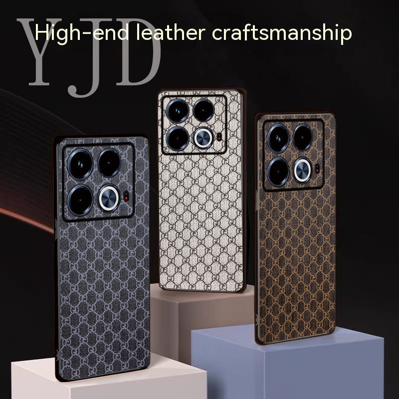 Ốp Lưng Cho Infinix Note 40 Pro Plus Sang Trọng Cổ Điển Da Thời Trang TPU Mềm Cạnh Chống Sốc Vỏ Điện Thoại