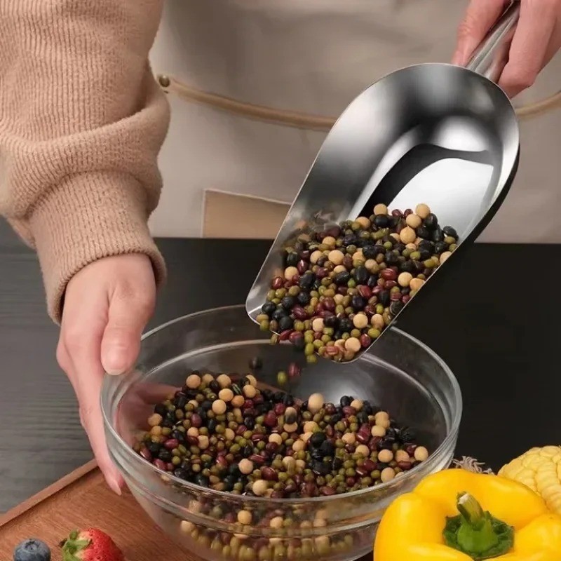 [Nổi bật] Xẻng đá bằng thép không gỉ - Muỗng đậu cà phê kẹo - Tiết kiệm nhân công, Tay cầm mượt mà, Bền bỉ - Dụng cụ nhà bếp - Thìa đo ngũ cốc - dành cho quầy Bar, tiệc tùng, tiệm bánh