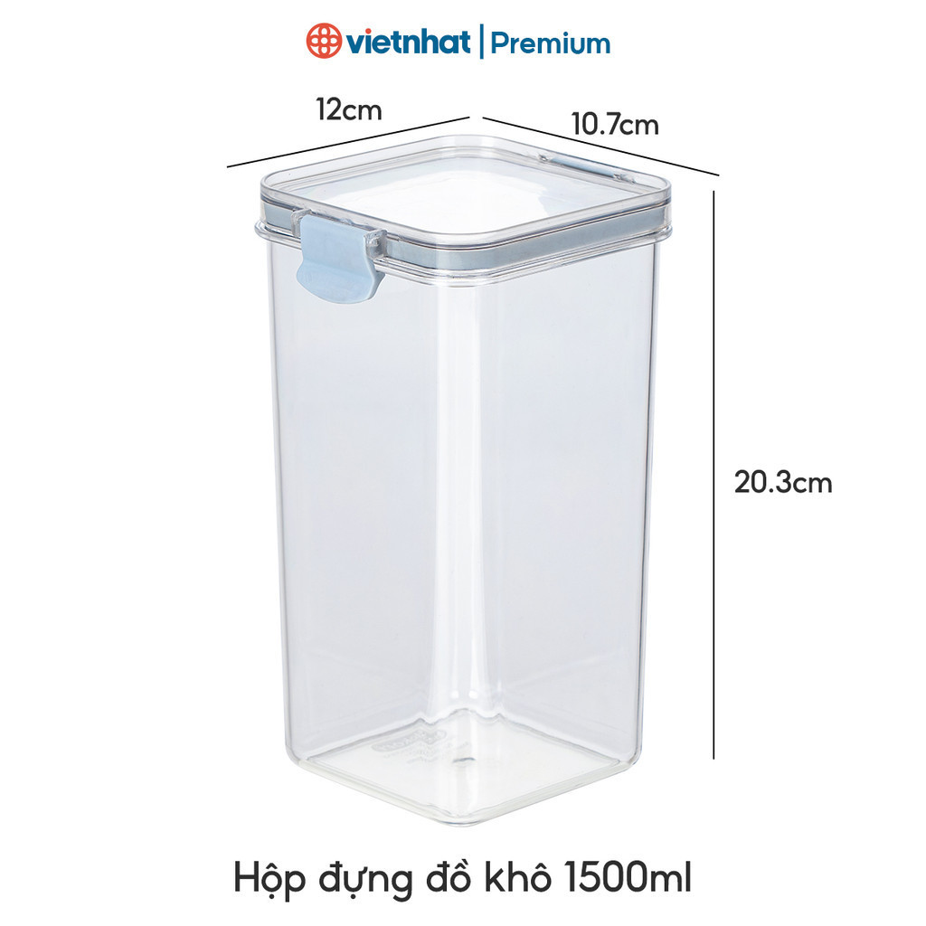 Hộp đựng thực phẩm đồ khô, có nắp cài kín cao cấp Hokori HKH Nhựa Việt Nhật  6590 AMIZIN