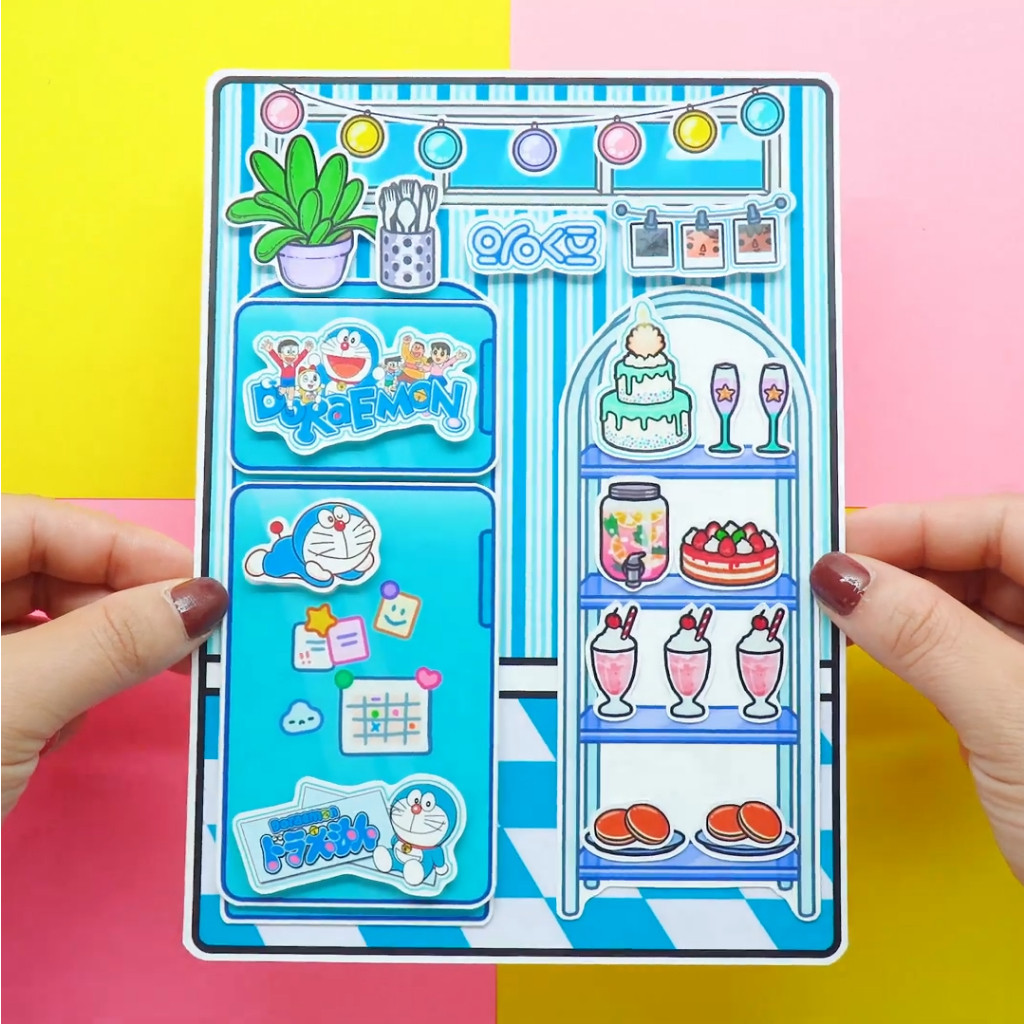 Học liệu bóc dán thông minh Toca DoreMon Quite Book, đồ chơi bóc tách ngôi nhà giấy H25 đồ chơi cho bé gái đồ chơi kurom