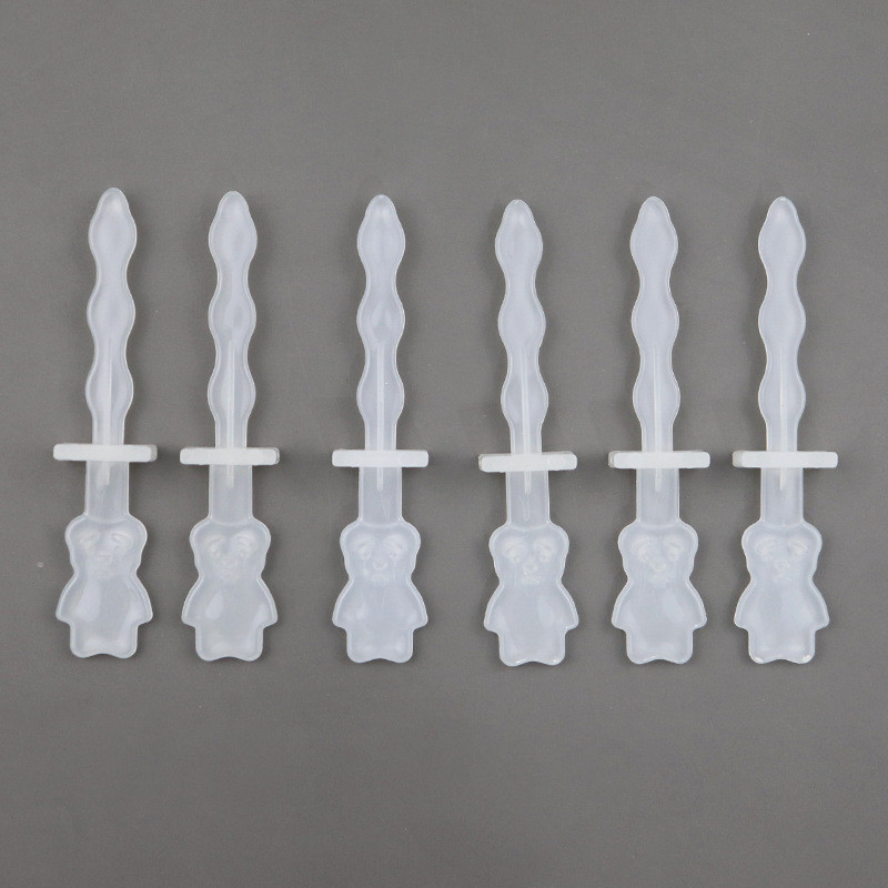 6 / 12 Chiếc Nhựa Kem Dính Hoạt Hình Gấu Tay Cầm Popsicle Stick DIY Kem Dụng Cụ