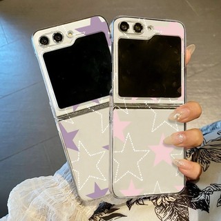 Stra Họa Tiết Trong Suốt Cho Samsung Galaxy Z Flip 5 Flip 4 Flip 3 Trong Suốt Cứng PC Gấp Ốp điện thoại Cho Samsung Z Flip5 Flip4 Flip3