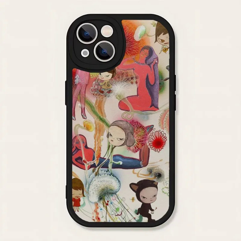 Bk-1 Yoshitomo Nara Artnet Artnet Ốp Điện Thoại Da Cừu Cho Iphone 13 Pro Max 11 12 14 Mini X Xr Xs 8 7 Puls Se Luxury Mobile