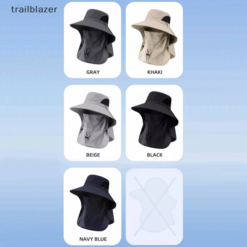 Trailblazer Thời Trang Mùa Hè Mũ Chống Nắng Chống Tia UV Ngoài Trời Hưng Câu Cá Mũ Chống Nắng Vành Rộng Thoáng Khí Có Thể Tháo Rời Người Cá Mũ Mới