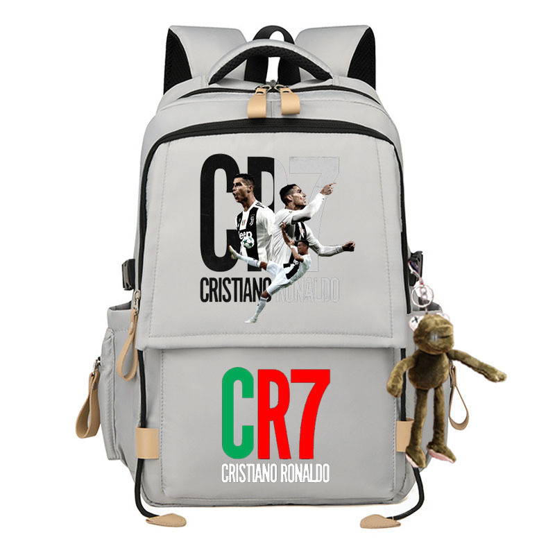 Ba lô YT2 Cristiano Ronaldo dành cho học sinh Dung tích lớn Chống thấm nước In nhẹ Túi đi học đa năng
