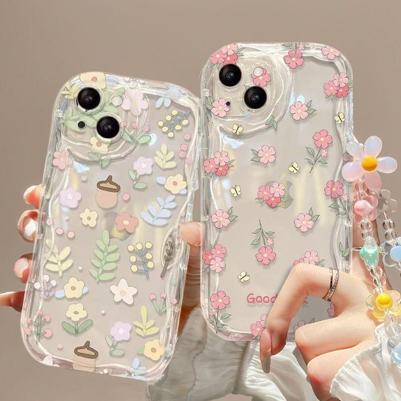 Ốp Hoa Có Dây Xích Hoa Cho Samsung Galaxy A25 A10 A11 A31 A51 A71 A21S A50 A30S A20 A30 A32 A52 A02 A02S A22 A03 J7 Prime INS Ốp Điện Thoại