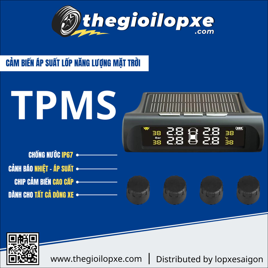 Cảm biến áp suất lốp ô tô TPMS màn hình led màu van ngoài cao cấp chính ...