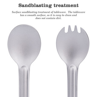 Boundless Voyage Thìa Titan & Spork Cắm Trại Bộ Đồ Ăn Ngoài Trời Flatware Có Túi Bảo Quản Dụng Cụ Nấu Ăn Cho Nhà Bếp