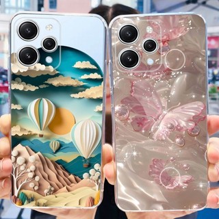 Ốp lưng Xiaomi Redmi 12 4G Redmi12 12R 5G Mèo Gấu Trúc Dễ Thương Sơn Hoa Silicon Mềm TPU Vỏ Điện Thoại