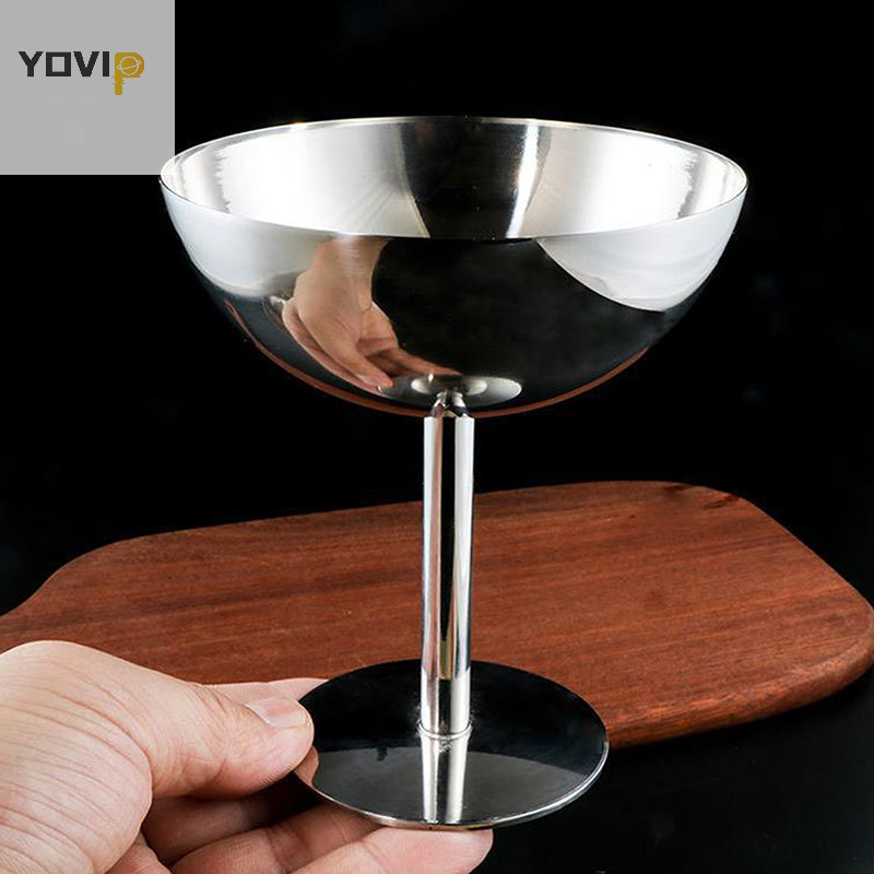 Yovip 2023 Cốc Inox Mới Cốc Kem Món Tráng Miệng Salad Đĩa Trái Cây Ăn Nhẹ Đĩa KTV Thanh Tiếp Liệu VN