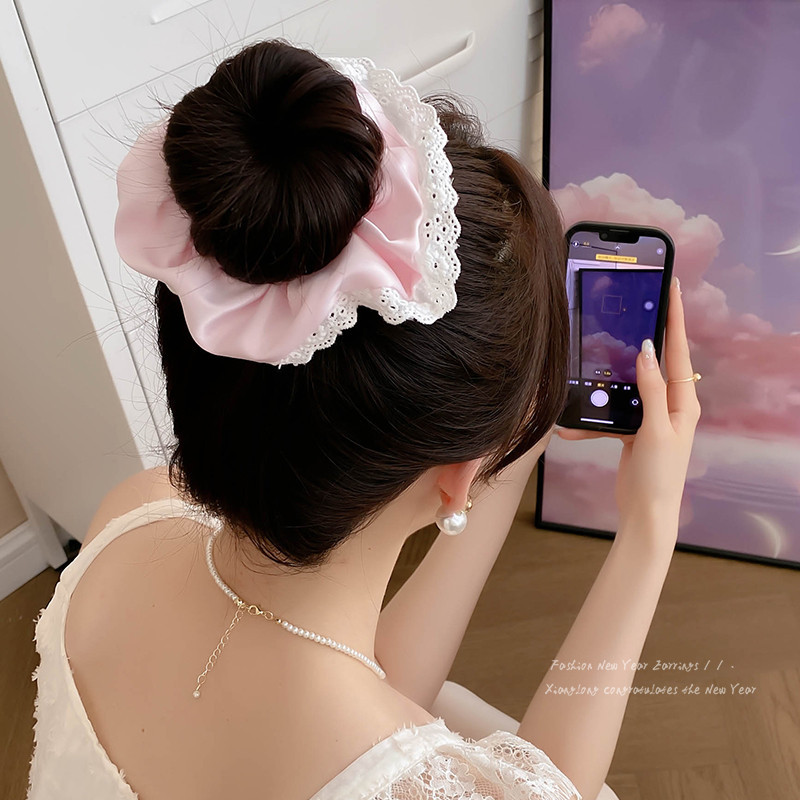 Dây buộc tóc ren mới, màu ấm áp, dành cho phụ nữ