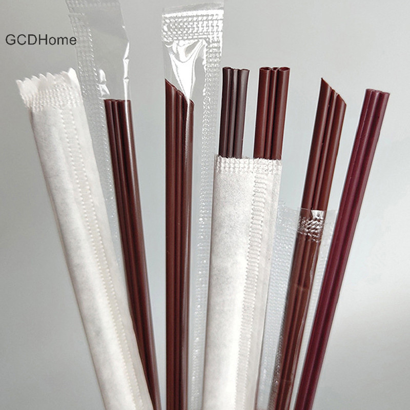 Gcdhome 100 Chiếc Cà Phê Khuấy Gậy Dùng Một Lần Nhựa Ba Lỗ Cà Phê Ống Hút Khuấy HOT