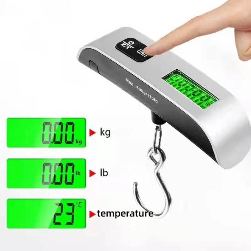 Cân hành lý loại t 50kg cân cầm tay đèn xanh cầm tay cân cẩu móc thép