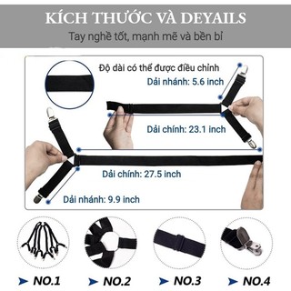 Dây kẹp cố định ga giường 3 mặt 6 cạnh,Chấu Inox Cố Định Ga Giường, Drap Giường, Chống Xê Dịch Chịu Lực Tốt
