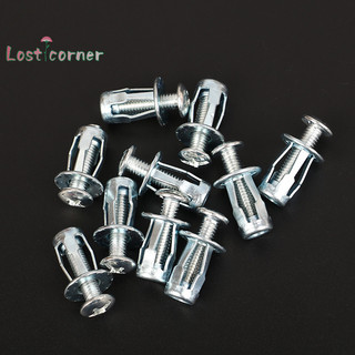 [Lostcorner] 10 Bộ M4 / M5 / M6 Jack Nuts Vít kim loại ô tô Hạt cánh hoa có vít cho da sắt tường rỗng [Mới]