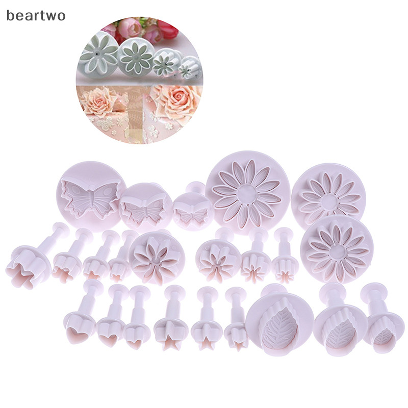 < Beartwo > Dụng cụ làm bánh kẹo mềm hoa bằng nhựa Đường thủ công Máy cắt pít tông Khuôn làm bánh quy đẹp