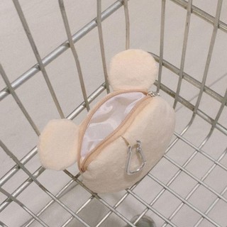 Ví IDEANEST, Ví đựng tiền xu siêu nhỏ có dây kéo, Túi đựng tai nghe hoạt hình gấu sang trọng dễ thương cho trẻ em