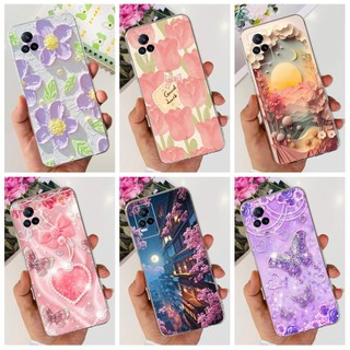 Dành Cho Vivo V21 5G Ốp Lưng V21 5G V2050 V2066 Hoa Thời Trang Trong Suốt Silicon Mềm TPU Vỏ Điện Thoại Vivo V21e V2061 Vỏ
