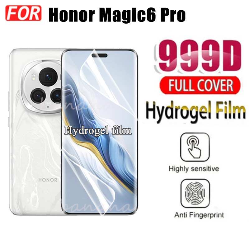 Honor Magic 6 Pro Full Trong Suốt Hydrogel Mềm Phim Bảo Vệ Màn Hình Cho Honor Magic6 Honor 200Pro Honor 200 Front Flim + Back Flim + Ống Kính Máy Ảnh Flim