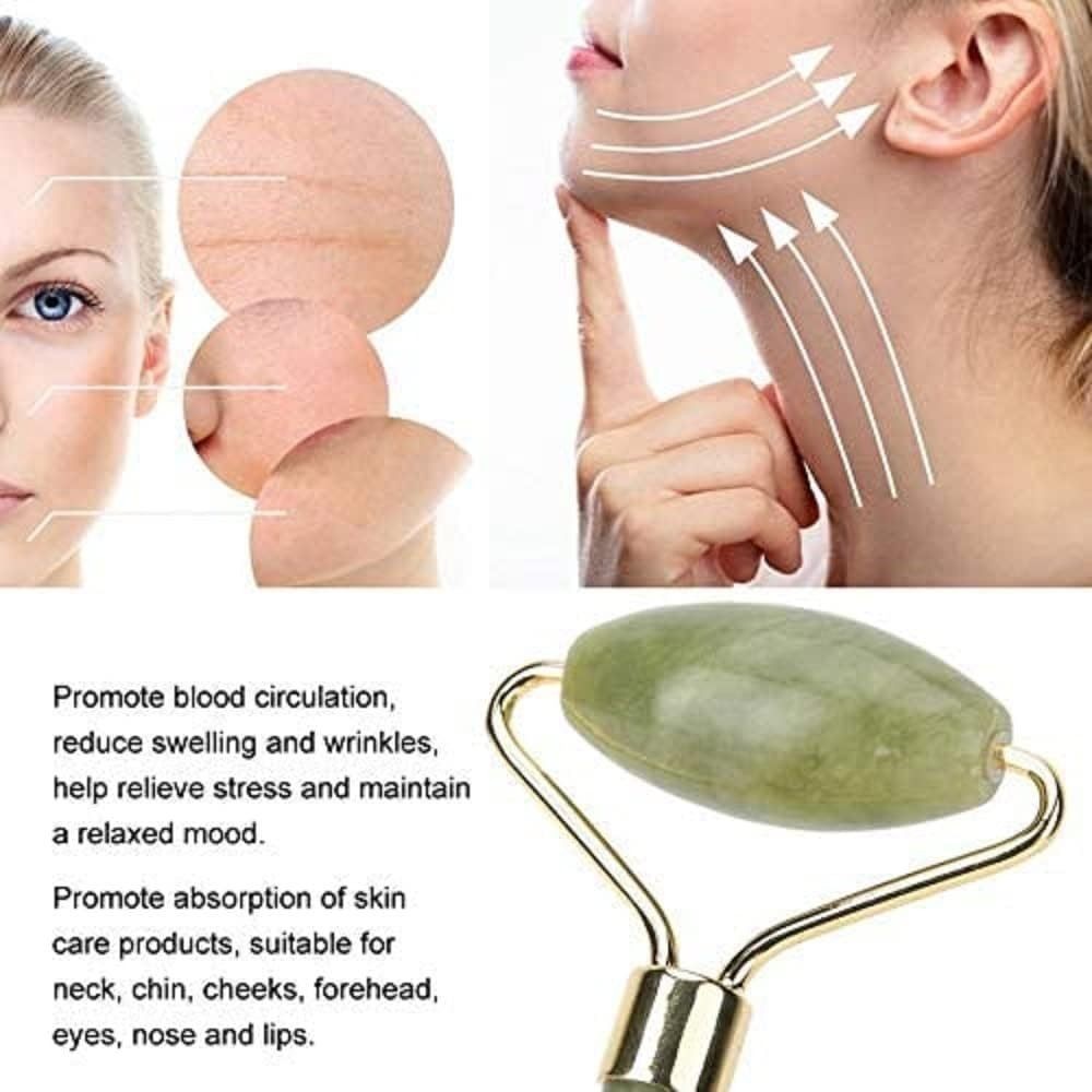 ✨Ngọc Tự Nhiên Gua Sha Cạo Đĩa Và Mặt Con Lăn Bộ Giảm Béo Làm Săn Chắc Nhăn Loại Bỏ Mặt Massage Dụng Cụ Bộ