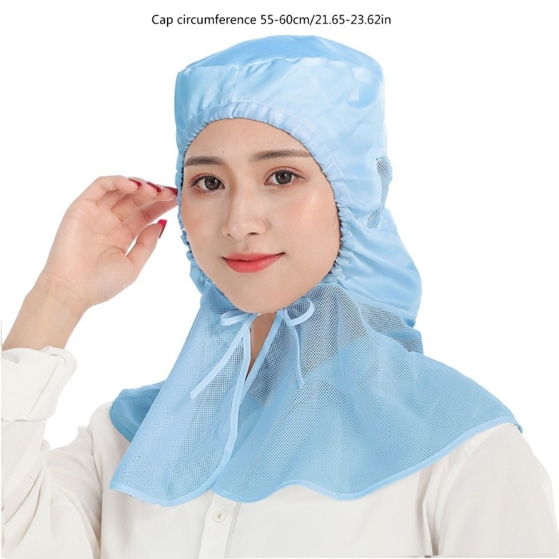 Mũ trùm đầu cổ DASSBSUG có che phủ tóc cho mũ làm việc chống bụi thoáng khí công nghiệp