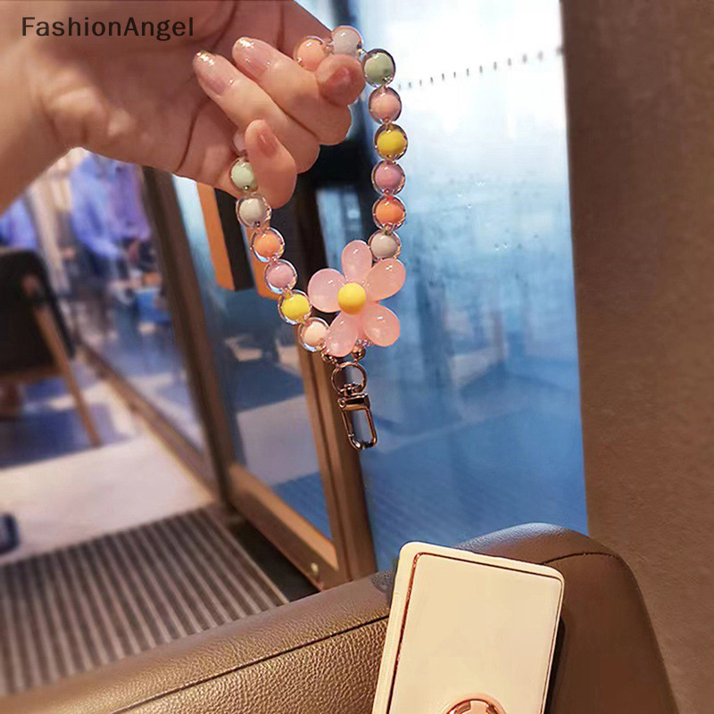 Fashionangel 1Pc Hoa Nhiều Màu Sắc Đính Hạt Điện Thoại Di Động Dây Đeo Quyến Rũ Dây Xích Nữ Cô Gái TH