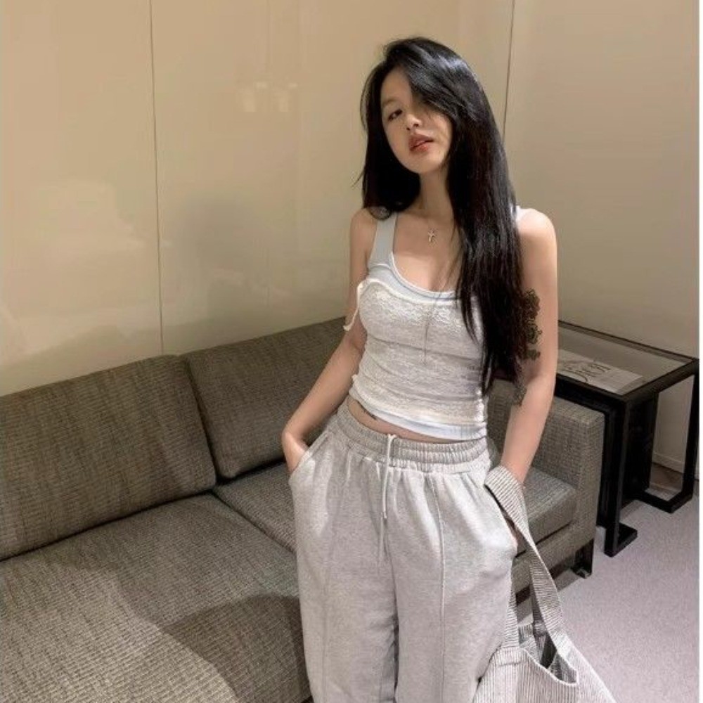 RICH-THEY Áo Hai Dây Áo Croptop Có Dây Gợi Cảm Dành Cho Nữ Bộ Hai Dây Treo Ren Thời Trang Mùa Hè Mới | BigBuy360 - bigbuy360.vn