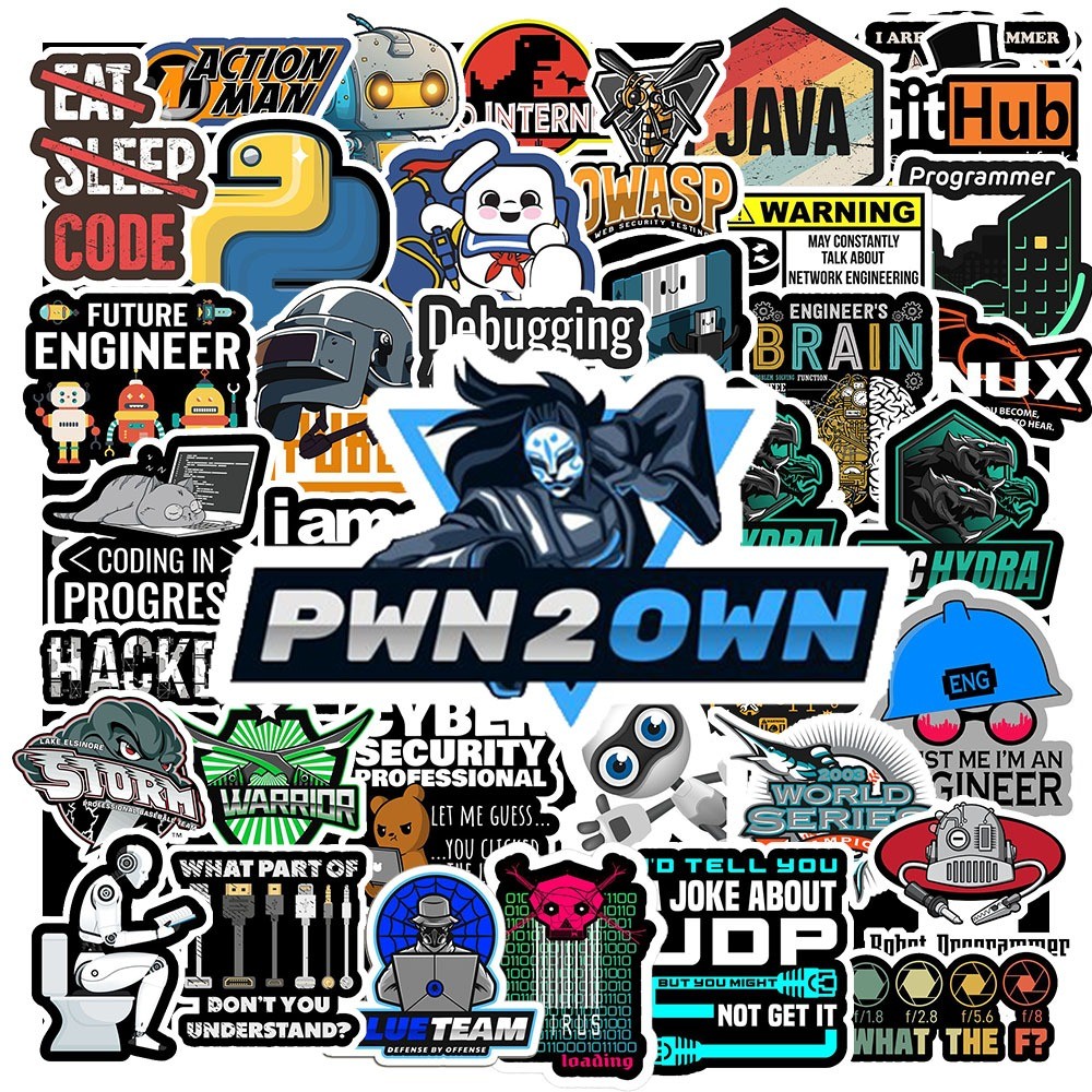 Set 50 Sticker Developer – Decal Lập Trình | Chống Nước | Dán Mũ Bảo Hiểm, Laptop, Xe, Vali