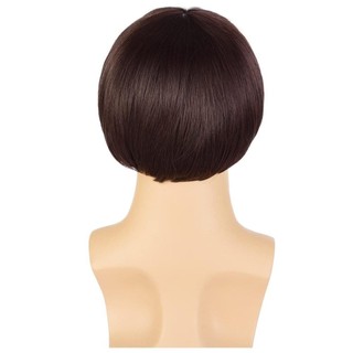 WEETW Tóc Giả Nấm Ngắn, Phim Anime Tổng Hợp 60 Bát Cắt Tóc Giả, Trang Phục Âm Nhạc Ngộ nghĩnh Retro Halloween Nam Nâu Cosplay Tóc Giả Hộp Đêm Thanh