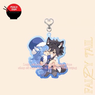 (COUPLE TAI THÚ) Móc khóa FAIRY TAIL mica acrylic in hình Hội pháp sư chibi anime xinh xắn