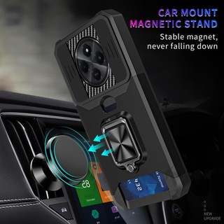 Dành Cho Redmi 14C Ốp Lưng Có Trượt Camera Bao Đựng Thẻ Nhẫn Chân Đế Chịu Lực Bảo Vệ Mỏng Bao Da