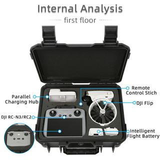Dành cho túi đựng hộp chống cháy nổ DJI flip RC 2 / RC-N3 có màn hình điều khiển từ xa, bình nước bảo vệ tay, hộp đeo chéo lật di động ngoài trời, phụ kiện máy bay không người lái